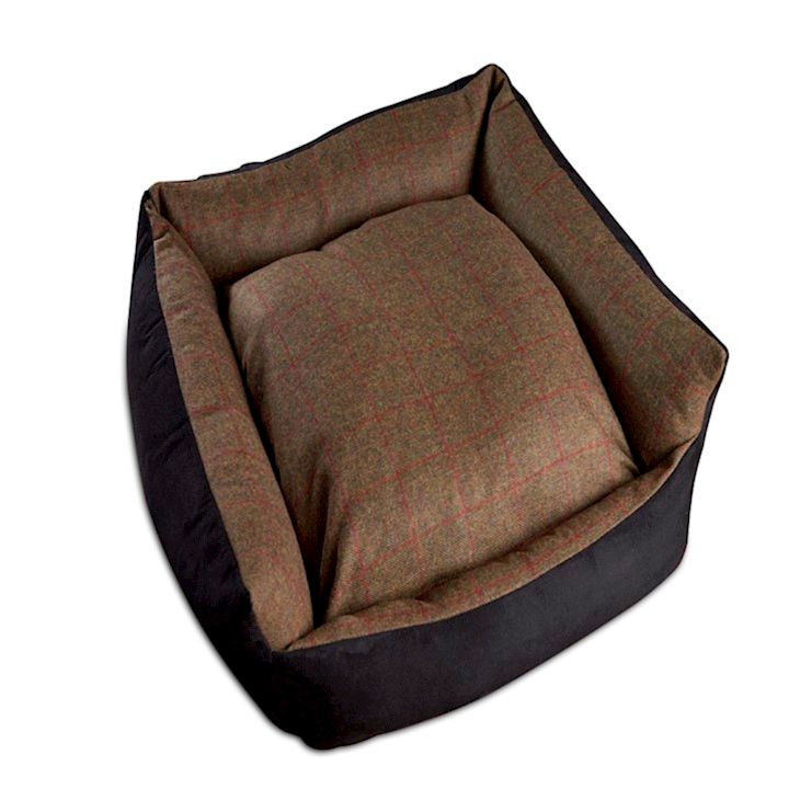 Country Classic Tweed Wool Cosy Dog Bed - Olive